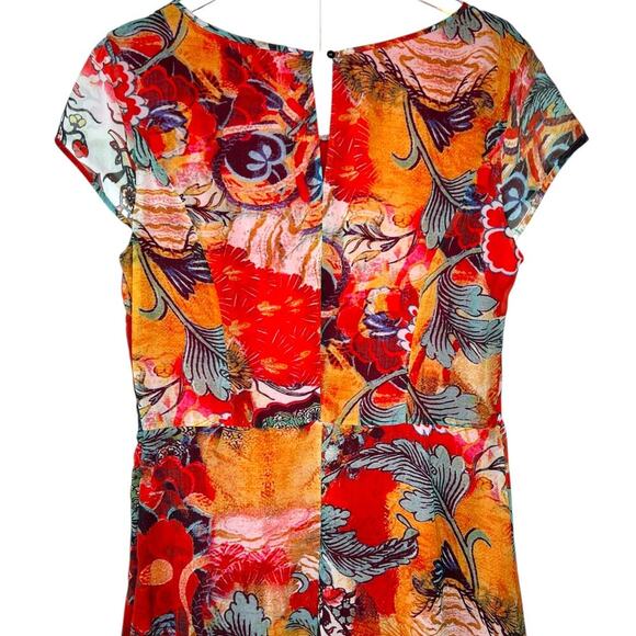 FLORYDAY Maxi Dress Cap Sleeve Floral Abstract Print in Multicolor Women's Large - Picture 8 of 11